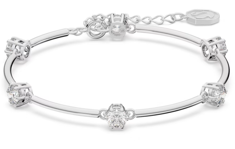 Brazalete Constella rígido cristales blancos baño de rodio