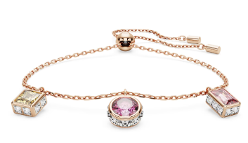 Brazalete Swarovski Gema cristales multicolor tono oro rosa