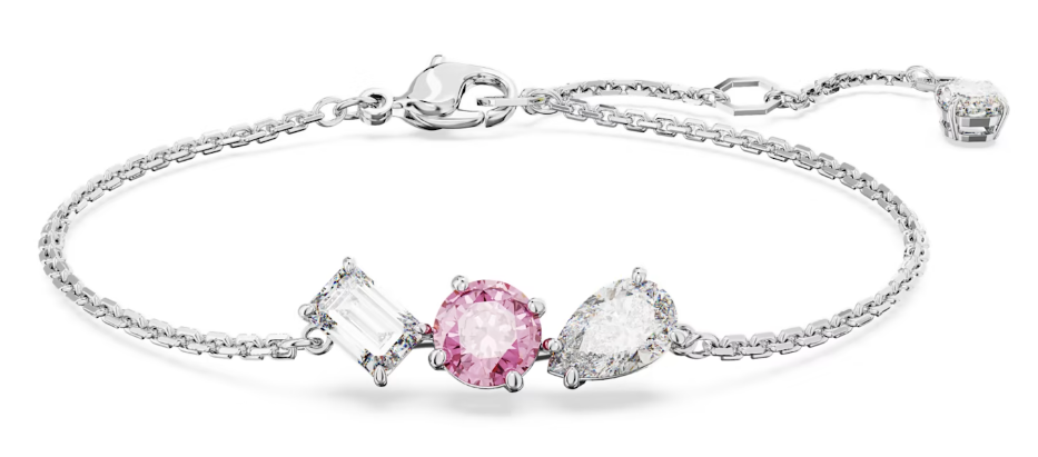 Brazalete Swarovski Matrix cristal rosa y blanco