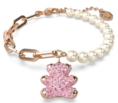 Brazalete Swarovski osito Teddy pavé rosa