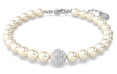 Brazalete Swarovski perlas con esfera pavé
