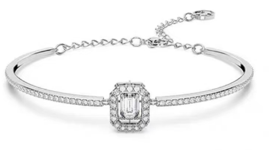 Brazalete Swarovski Millenia Plateado Halo Rectangular