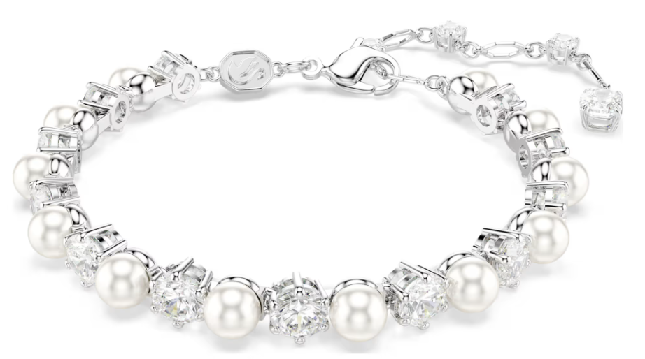 Brazalete Swarovski Perlas y Cristales Redondos