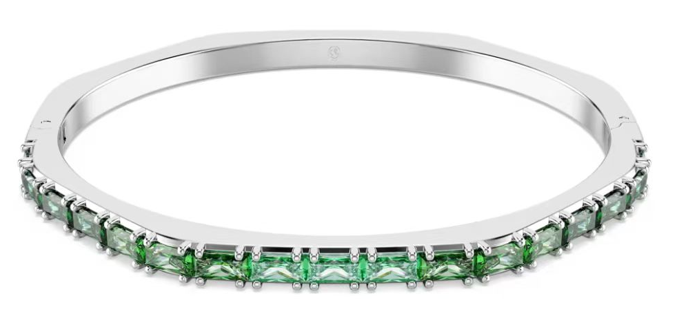 [A306] Brazalete Rígido Swarovski Dextera Cristales Verdes