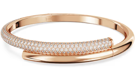 Brazalete Rígido Swarovski Bypass Pavé Oro Rosa