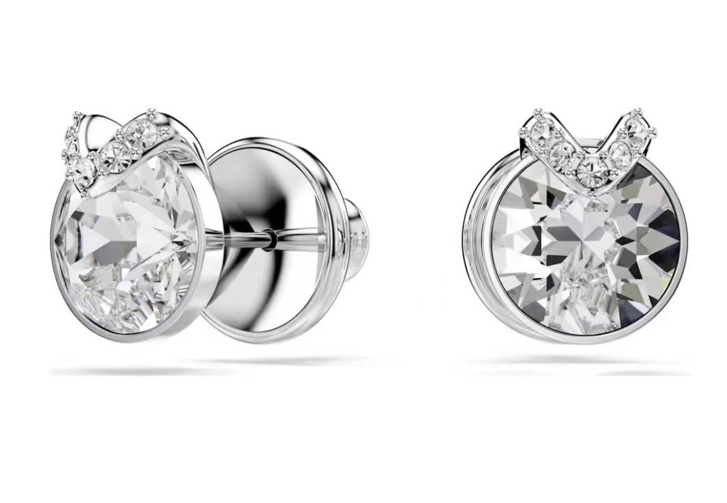 Aretes Swarovski Solitario Corona Cristal Blanco
