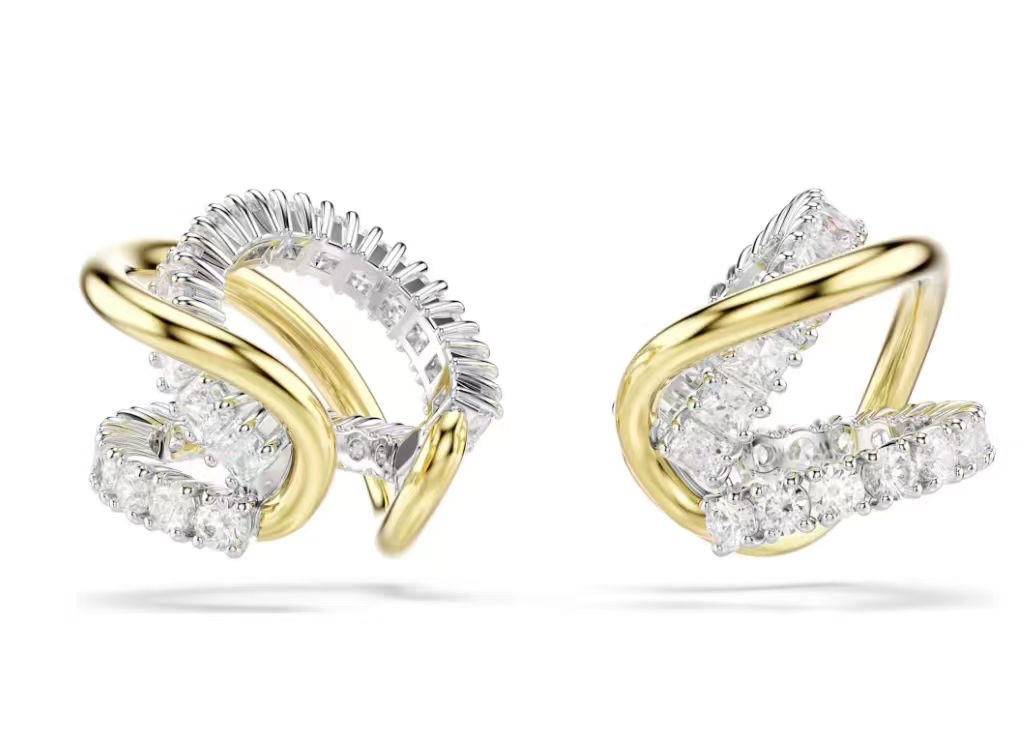 Aretes Swarovski Twist Bicolor Cristal Mixto