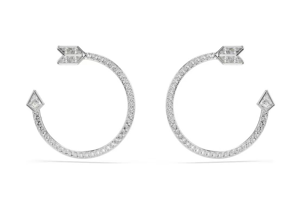 Aretes Swarovski Aro Abierto Pavé Puntas Kite
