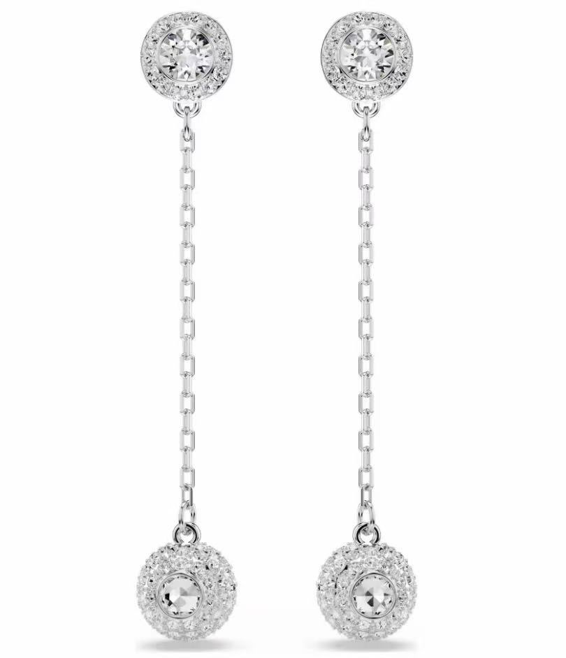 Aretes colgantes cristal redondo con bola pavé