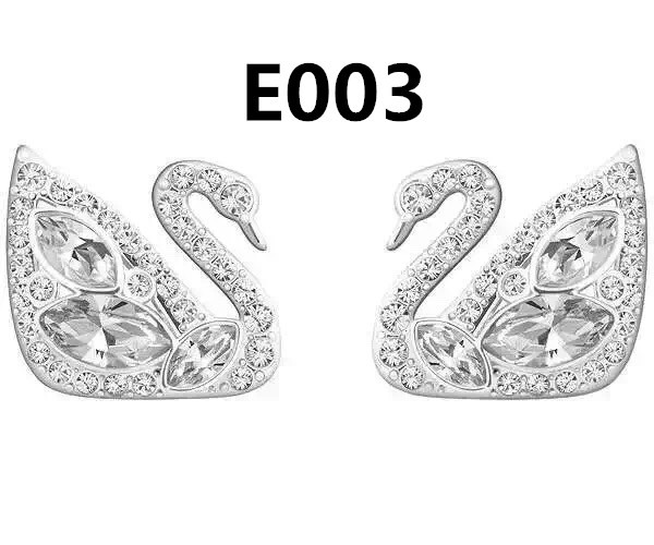Aretes Swan Cisne Cristales Marquise Rodio