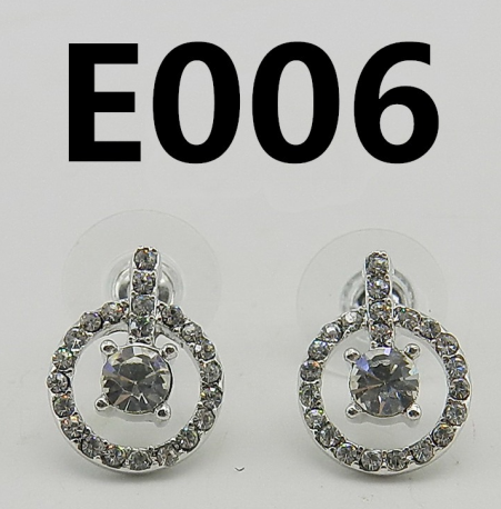 Aretes Halo Circular Piedra Central Rodio