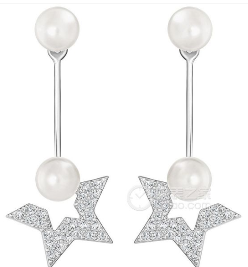 Aretes Estrella Asimétrica Perlas y Cristales