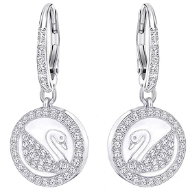 Aretes Swan Medallón Cisne Leverback