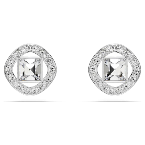 Aretes Swarovski Halo Cuadrado Cristal Blanco