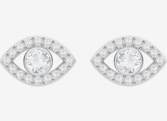 [E034] Aretes Swarovski Symbolica Ojo Protector Blanco