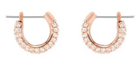 Aretes Swarovski Mini Aro Pavé Oro Rosa
