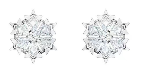 Aretes Swarovski Estrella Facetada Platino