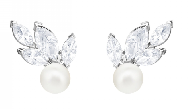 Aretes Swarovski Abanico Marquise y Perla