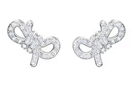 Aretes Swarovski Lazo Pavé Platino