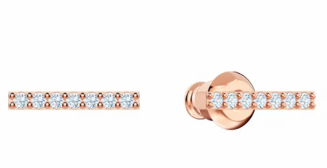 Aretes Swarovski Barra Pavé Oro Rosa