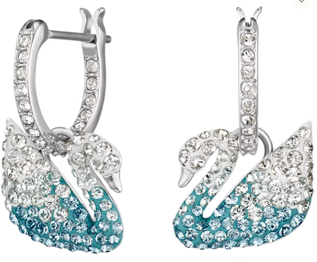 Aretes Cisne pavé degradado azul