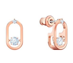 Aretes ovalados pavé baño de rodio