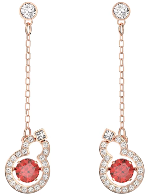 Aretes Calabaza colgante pavé baño oro rosa