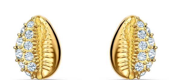 Aretes Swarovski Concha Caracola Dorada