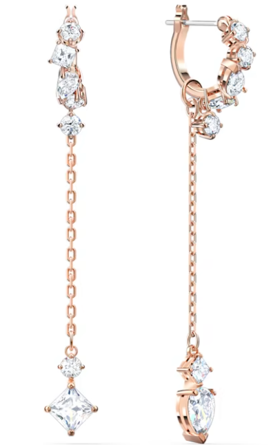Aretes Swarovski Matrix Cristales en Línea Oro Rosa