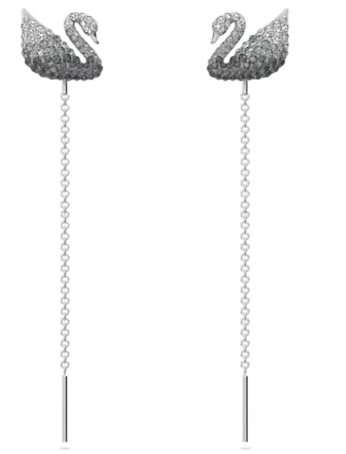 Aretes Swarovski Cisne Pavé Degradado Gris