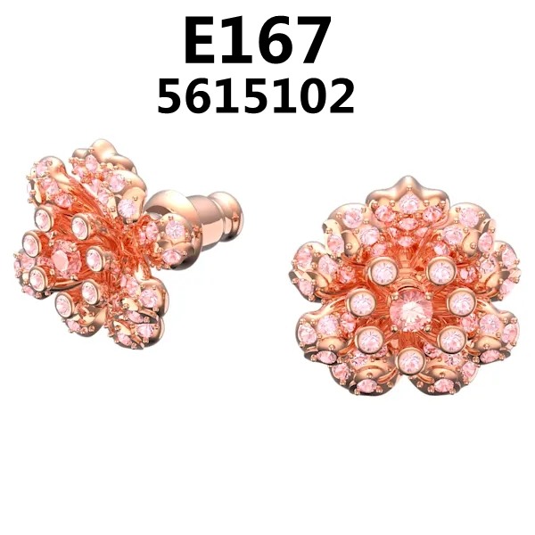 Aretes Swarovski Flor Pavé Rosa