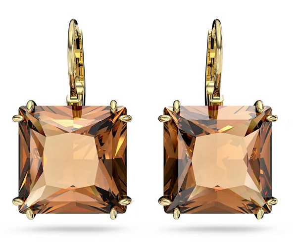 Aretes Swarovski Millenia Cristal Champán Corte Octagonal