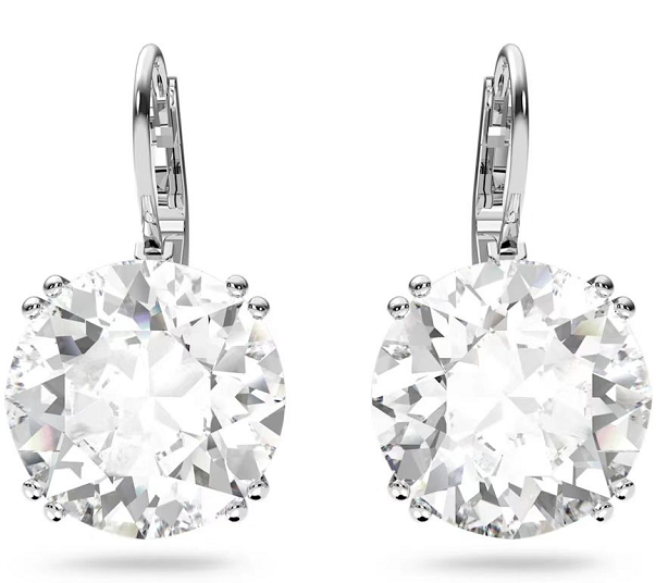 Aretes Swarovski Solitario Cristal Blanco Redondo