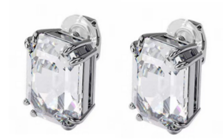 Aretes Swarovski Millenia clip cristal octagonal alargado