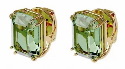Aretes Swarovski Millenia clip cristal octagonal ancho