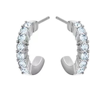 Aretes Swarovski Media Luna Cristales Azules