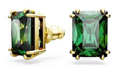 Aretes Swarovski Solitario Esmeralda Verde