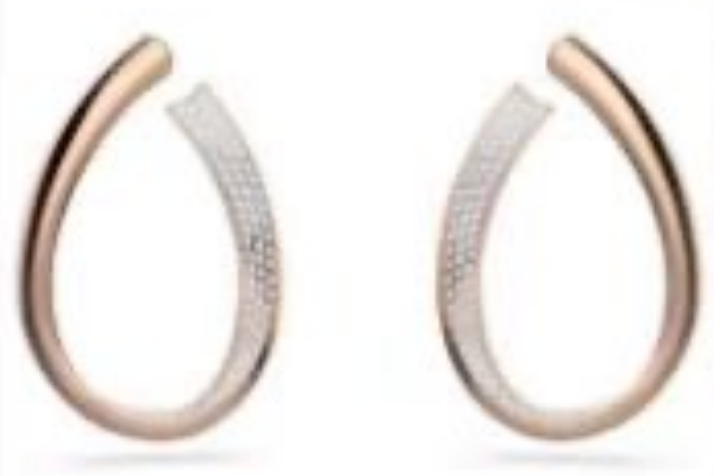 Aretes Swarovski Aro Abierto Bicolor Oro Rosa