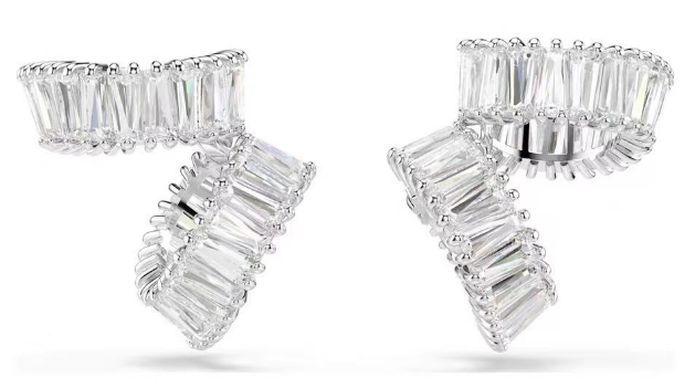 Aretes Swarovski Matrix Espiral Cristal Blanco