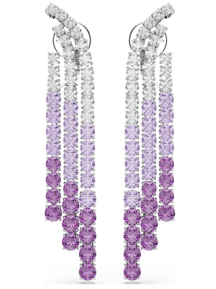 Aretes Swarovski Flecos Degradado Lila