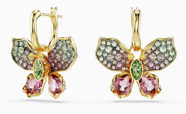 Aretes Swarovski Idyllia Mariposa Pavé Multicolor
