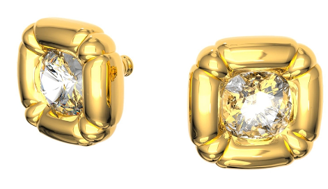 Aretes Swarovski Lucent Marco Acanalado Dorado