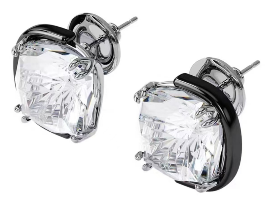 Aretes Swarovski Mesmera Cojín Bicolor Rodio Negro