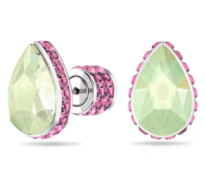 Aretes Swarovski Gota Verde Menta Halo Rosa
