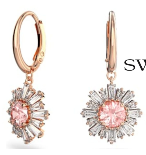 Aretes Swarovski Estrella Rosa Oro Rosa