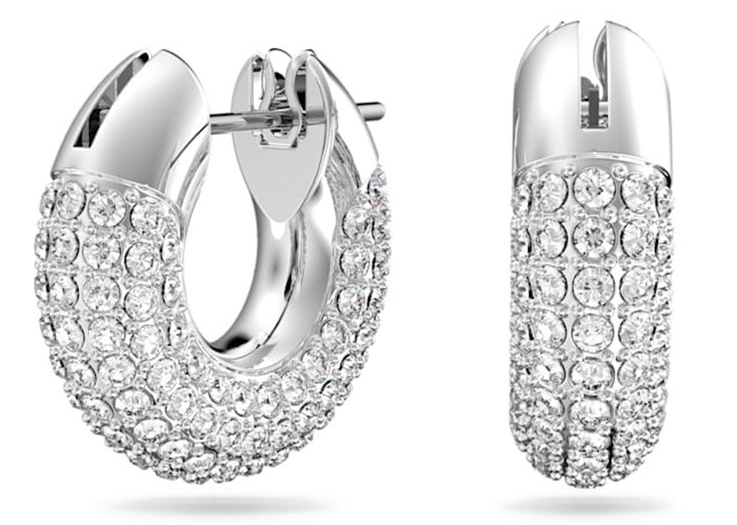 Aretes Swarovski Aro Grueso Pavé Platino