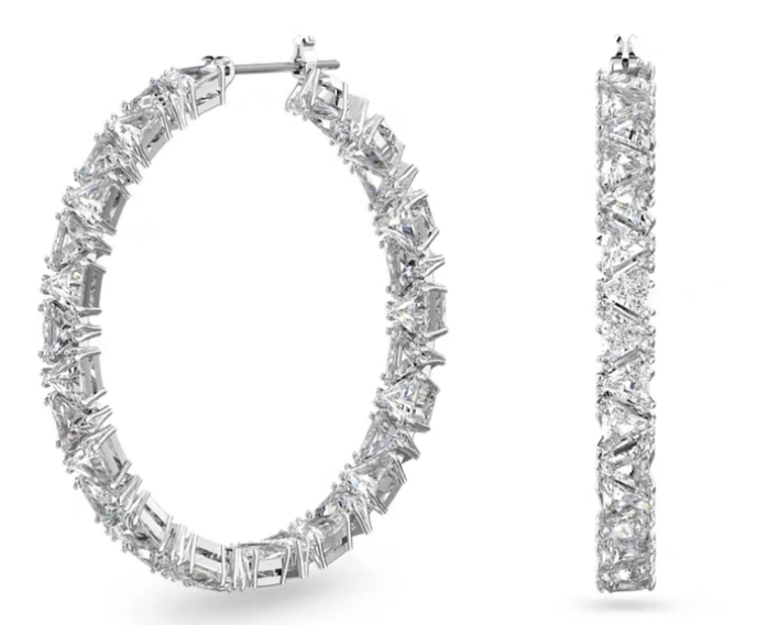 Aretes Swarovski Mesmera aro grande cristales trillion