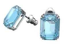 Aretes Swarovski Millenia cristal azul corte octogonal