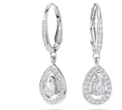 Aretes Swarovski gota pera halo cristal