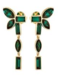 Aretes Matrix Cristales Verdes Marquise y Baguette